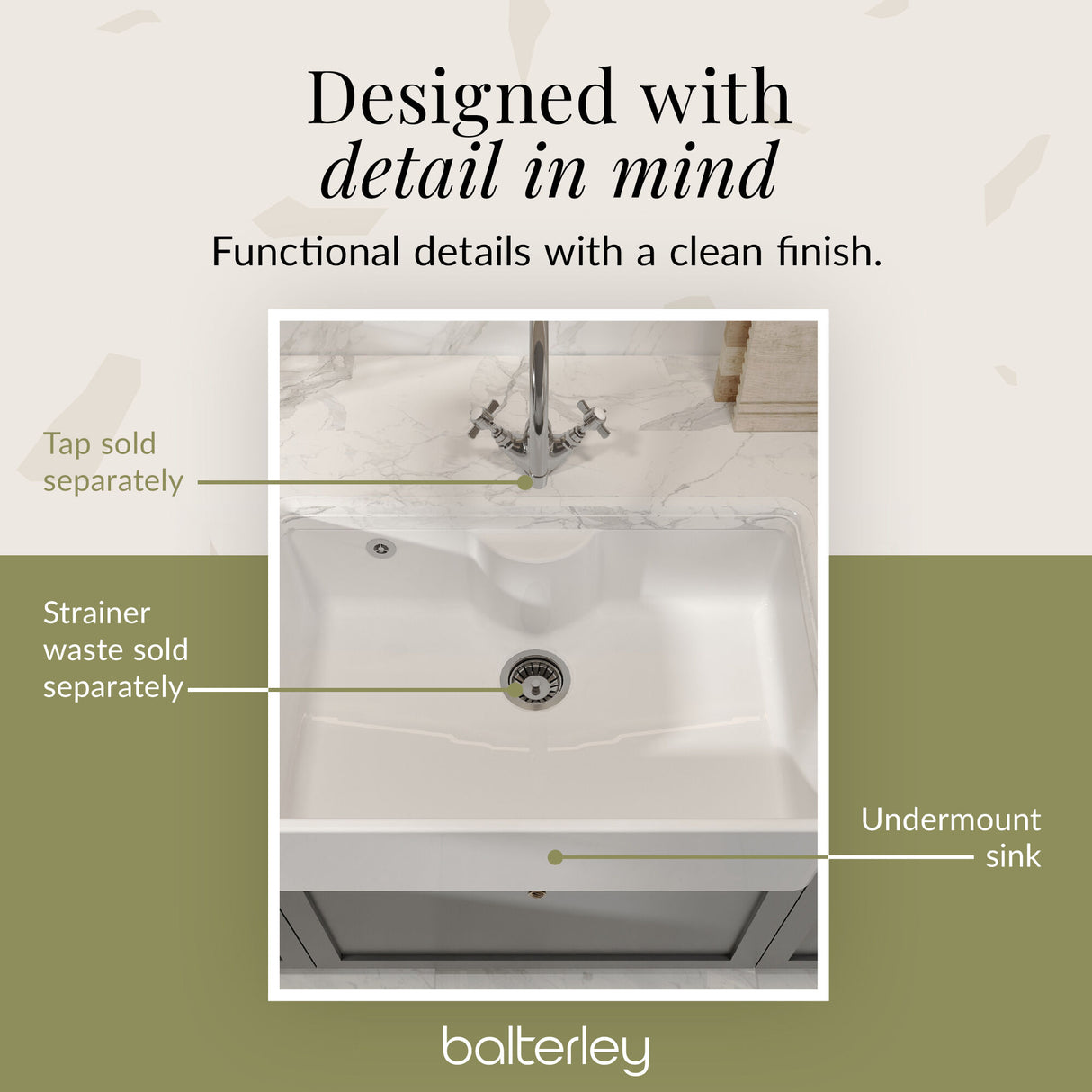Single Bowl Fireclay Ceramic Butler Kitchen Sink - Variety of Sizes and Features Available