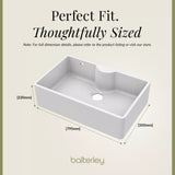 Single Bowl Fireclay Ceramic Butler Kitchen Sink - Variety of Sizes and Features Available