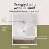 Single Bowl Fireclay Ceramic Butler Kitchen Sink Bundle with Tap Ledge, Tap & Waste