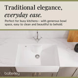 Single Bowl Fireclay Ceramic Butler Kitchen Sink Bundle with Tap Ledge, Tap & Waste