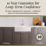 Single Bowl Fireclay Ceramic Butler Kitchen Sink Bundle with Tap Ledge, Tap & Waste