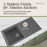 101cm Composite Inset Kitchen Sink with Overflow & Drainer - Available in Multiple Colours