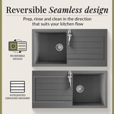 101cm Composite Inset Kitchen Sink with Overflow & Drainer - Available in Multiple Colours