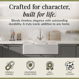 Double Bowl Butler Sink with Overflow - Choice of Tap and Waste - 795mm
