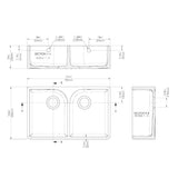 Double Bowl Butler Sink with Overflow - Choice of Tap and Waste - 795mm