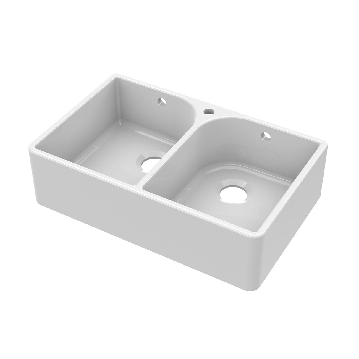 Fireclay Ceramic Double Bowl Full Weir Butler Kitchen Sink