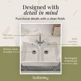 Double Bowl Fireclay Butler Kitchen Sink -  Bundle Includes Full Weir, Tap Hole & Wastes