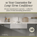 Double Bowl Fireclay Butler Kitchen Sink -  Bundle Includes Full Weir, Tap Hole & Wastes