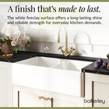 Double Bowl Fireclay Kitchen Stepped Weir Butler Kitchen Sink with No Overflow & No Tap Hole