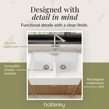 Double Bowl Fireclay Ceramic Butler Kitchen Sink with Stepped Weir  & Wastes