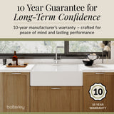 Double Bowl Fireclay Ceramic Butler Kitchen Sink with Stepped Weir  & Wastes