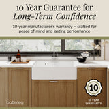 Double Bowl Fireclay Ceramic Butler Kitchen Sink with Stepped Weir & Wastes