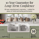 Fireclay Kitchen Bundle - Double Bowl Stepped Weir Butler Sink, Compatible Wastes & Bridge Lever Tap, 795mm - Chrome