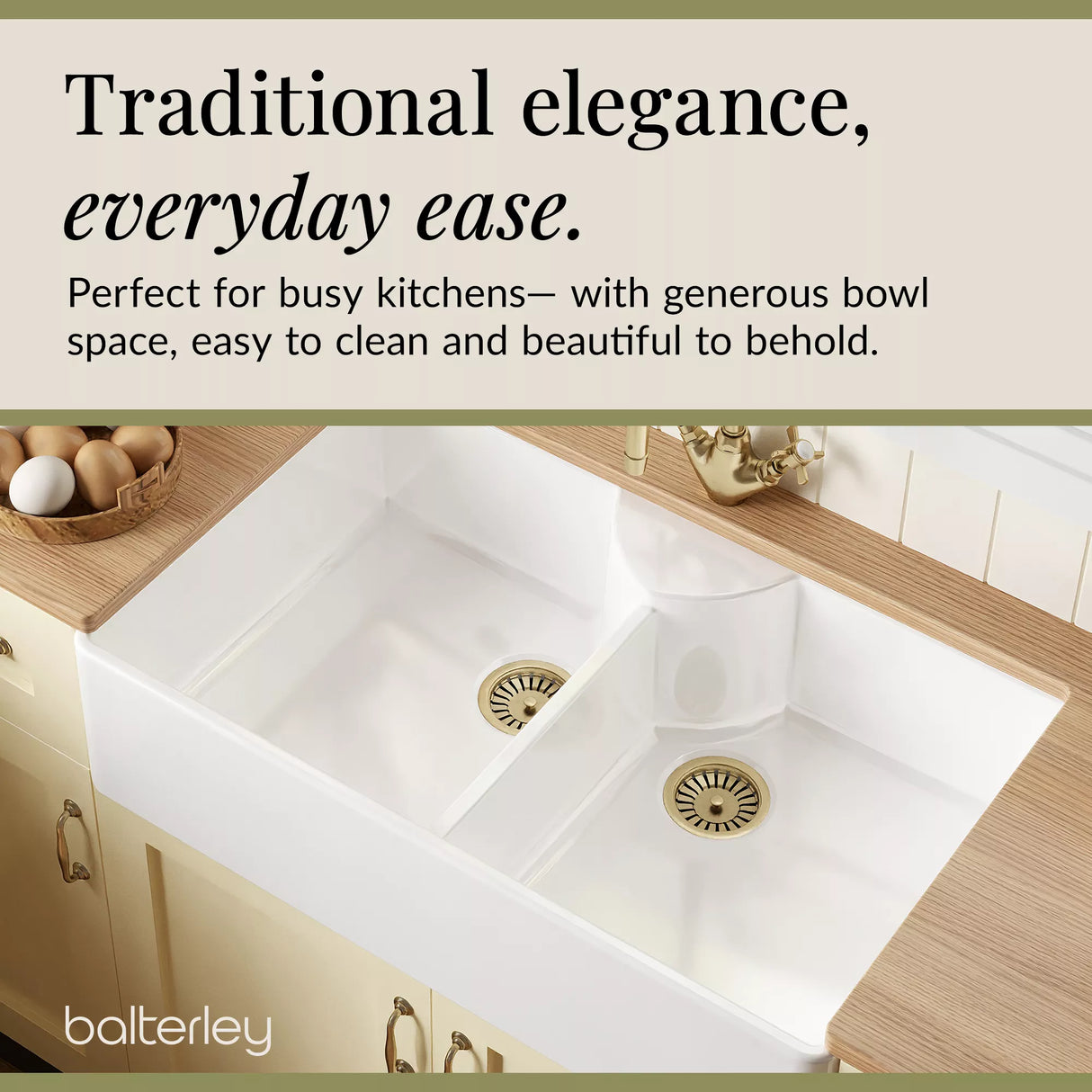 Double Bowl Fireclay Ceramic Stepped Weir Butler Kitchen Sink - Multiple Styles Available