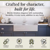 Double Bowl Fireclay Ceramic Butler Kitchen Sink Bundle with Stepped Weir, Mixer Tap & Wastes