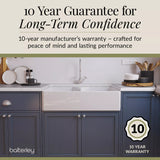 Double Bowl Fireclay Ceramic Butler Kitchen Sink Bundle with Stepped Weir, Mixer Tap & Wastes