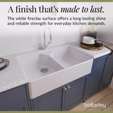 Double Bowl Fireclay Ceramic Butler Kitchen Sink Bundle with Stepped Weir, Mixer Tap & Wastes