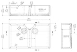 Double Bowl Fireclay Butler Kitchen Sink with Stepped Weir, Overflow, ledge & Wastes