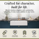 Double Bowl Fireclay Ceramic Stepped Weir Butler Kitchen Sink - Multiple Styles Available