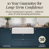 Double Bowl Fireclay Ceramic Stepped Weir Butler Sink with Tap Ledge & Overflow