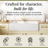 Double Bowl Fireclay Ceramic Stepped Weir Butler Kitchen Sink - Multiple Styles Available