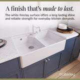 Double Bowl Fireclay Butler Kitchen Sink Bundle with Overflow, Classic Tap & Wastes