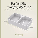 Double Bowl Fireclay Butler Kitchen Sink Bundle with Overflow, Classic Tap & Wastes