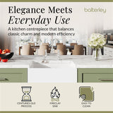 Fireclay Kitchen Bundle - Single Bowl Belfast Sink, Strainer Waste & Bridge Mixer Tap, 595mm - Chrome