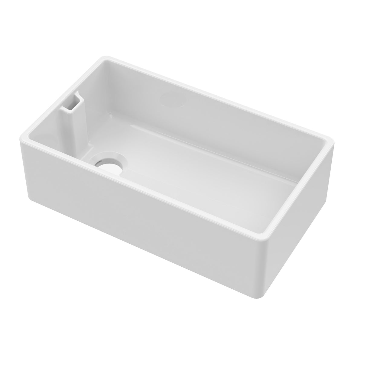 Single Bowl Fireclay Ceramic Belfast Kitchen Sink with Overflow, No Tap Hole