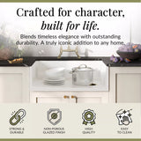 Fireclay Kitchen Bundle - Single Bowl Belfast Sink, Strainer Waste & Bridge Lever Tap, 795mm - Brushed Brass