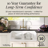 Fireclay Kitchen Bundle - Single Bowl Belfast Sink, Strainer Waste & Bridge Lever Tap, 795mm - Brushed Brass