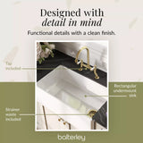 Fireclay Kitchen Bundle - Single Bowl Belfast Sink, Strainer Waste & Bridge Lever Tap, 795mm - Brushed Brass