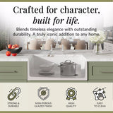 Fireclay Kitchen Bundle - Single Bowl Belfast Sink, Strainer Waste & Bridge Mixer Tap, 795mm - Chrome