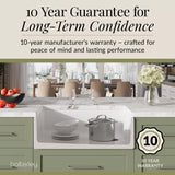 Fireclay Kitchen Bundle - Single Bowl Belfast Sink, Strainer Waste & Bridge Mixer Tap, 795mm - Chrome