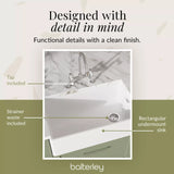 Fireclay Kitchen Bundle - Single Bowl Belfast Sink, Strainer Waste & Bridge Mixer Tap, 795mm - Chrome