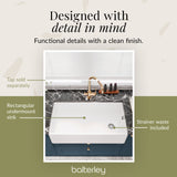 Single Bowl Fireclay Ceramic Belfast Kitchen Sink & Basket Strainer Waste