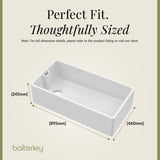 Single Bowl Fireclay Ceramic Belfast Kitchen Sink & Basket Strainer Waste