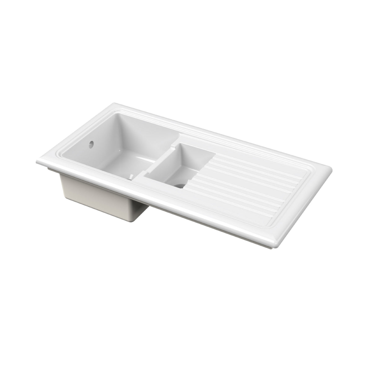 101cm Inset Counter Top Fireclay Ceramic Kitchen Sink - Multiple Options Available