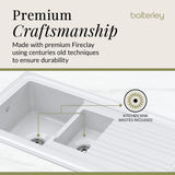 101cm 1.5 Bowl Fireclay Inset Kitchen Sink with Waste - 1010 x 525 x 235mm - Choice of Waste Finish