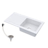 101cm 1 Bowl Fireclay Inset Kitchen Sink with Waste - 1010 x 525 x 235mm - Choice of Waste Finish
