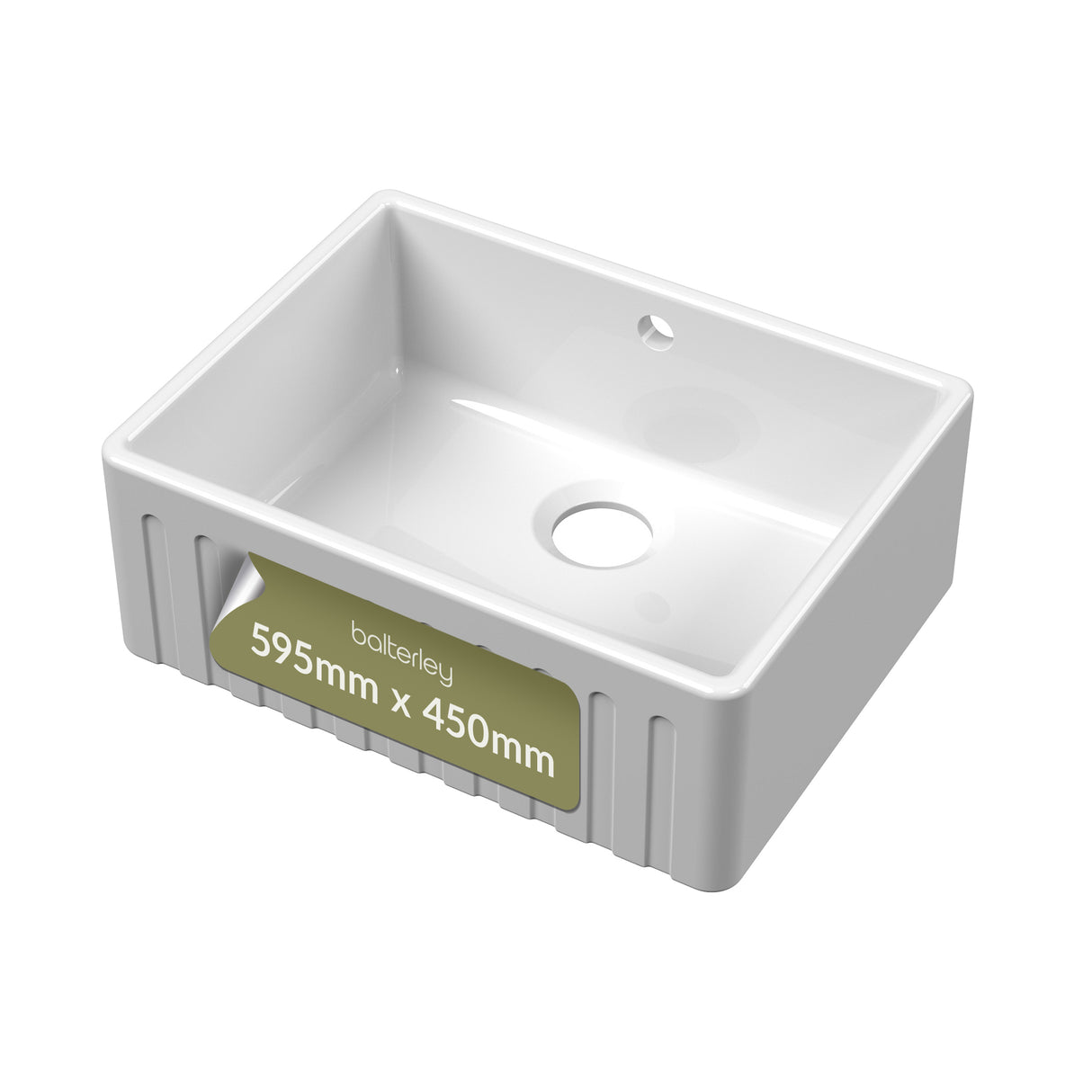 Fireclay Kitchen Single Bowl Fluted Butler Sink - Multiple Sizes Available