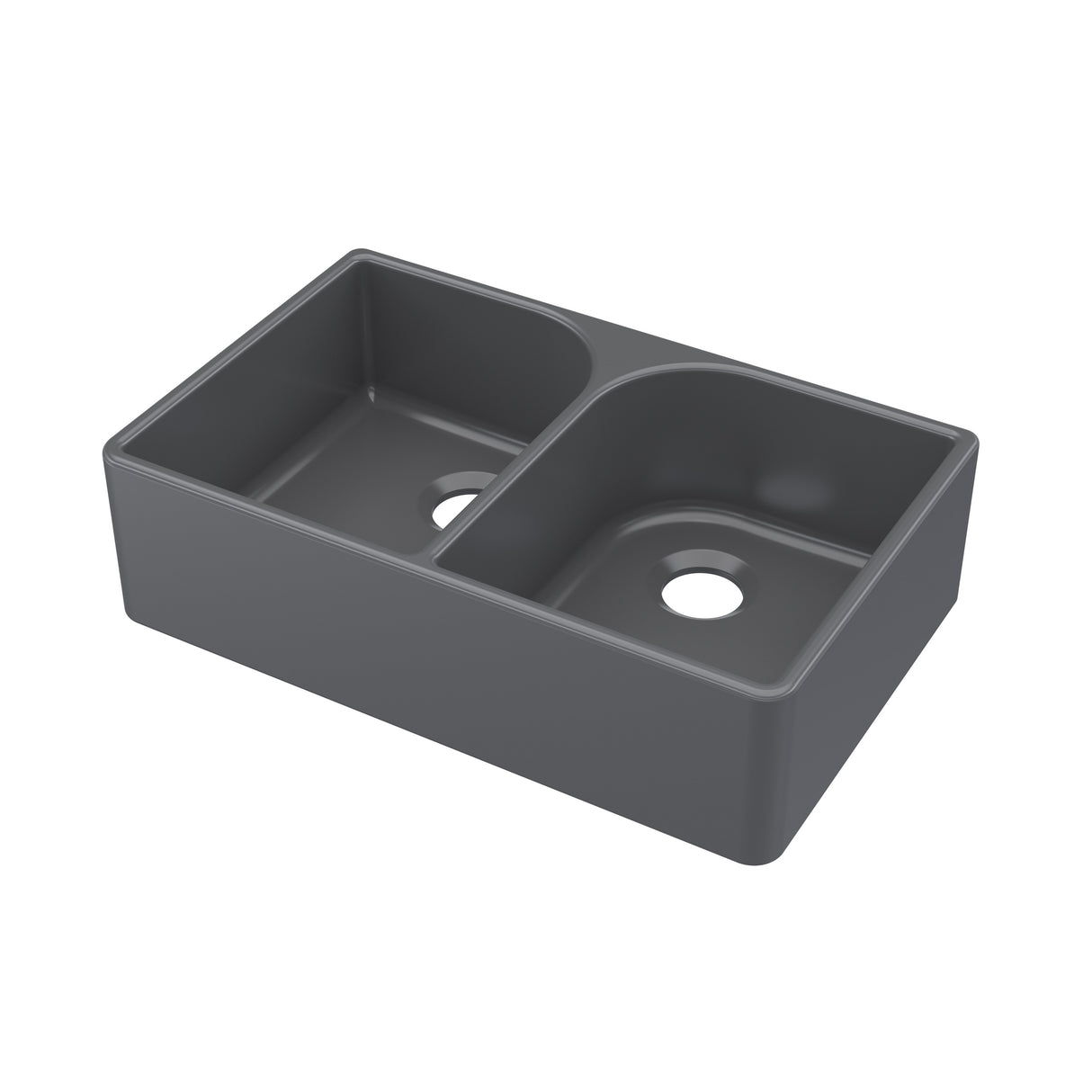 Double Bowl Fireclay Ceramic Butler Kitchen Sink with Full Weir - Choice of Colour