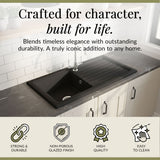 101cm Inset Counter Top Fireclay Ceramic Kitchen Sink - Multiple Options Available