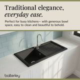 101cm Inset Counter Top Fireclay Ceramic Kitchen Sink - Multiple Options Available