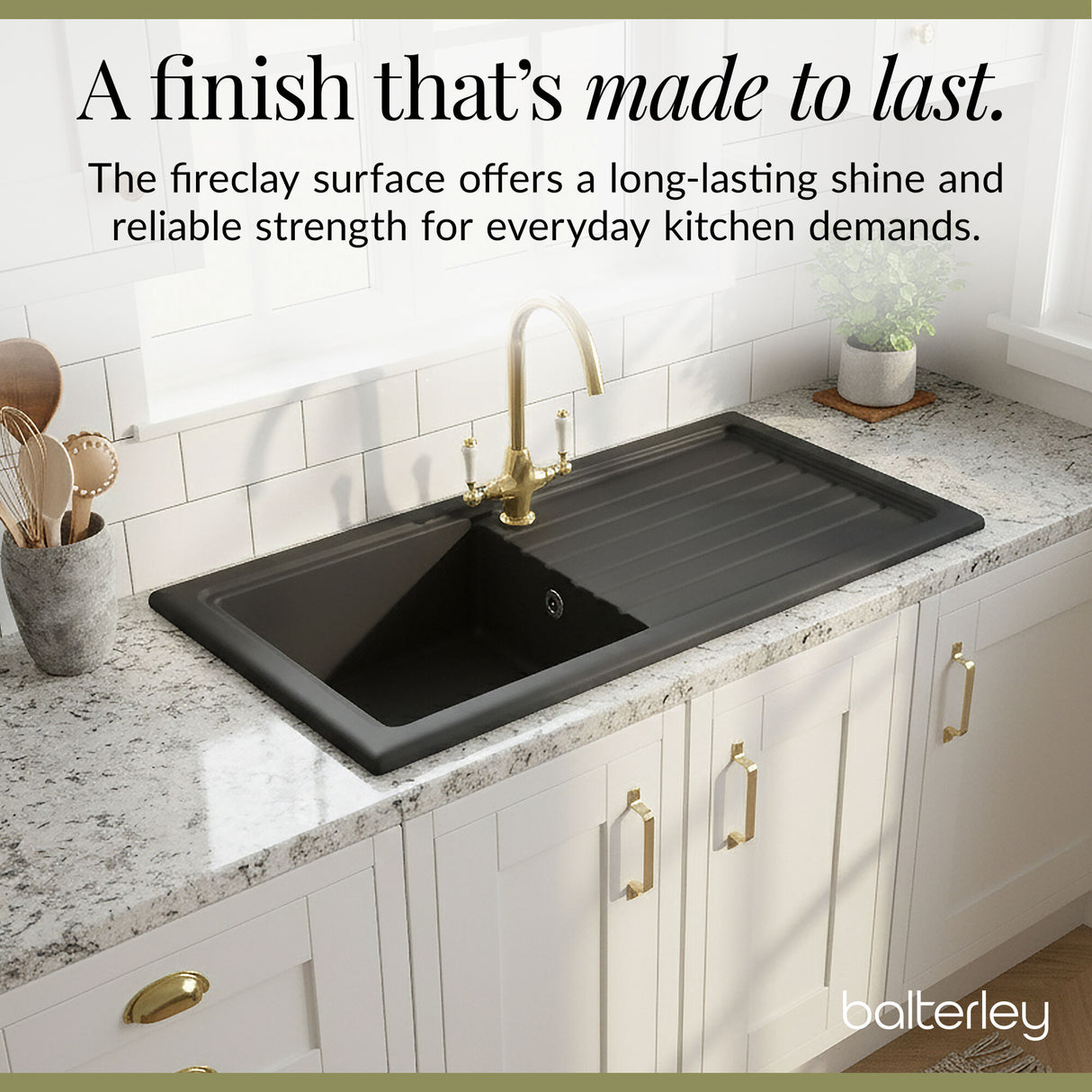 101cm Inset Counter Top Fireclay Ceramic Kitchen Sink - Multiple Options Available