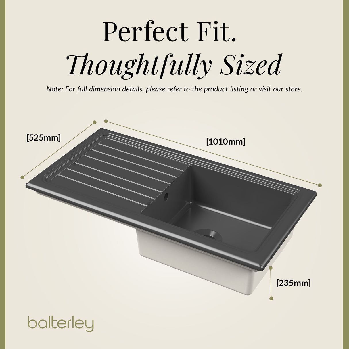 101cm Inset Counter Top Fireclay Ceramic Kitchen Sink - Multiple Options Available