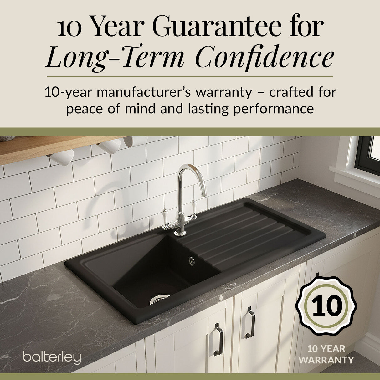 101cm Inset Counter Top Fireclay Ceramic Kitchen Sink - Multiple Options Available