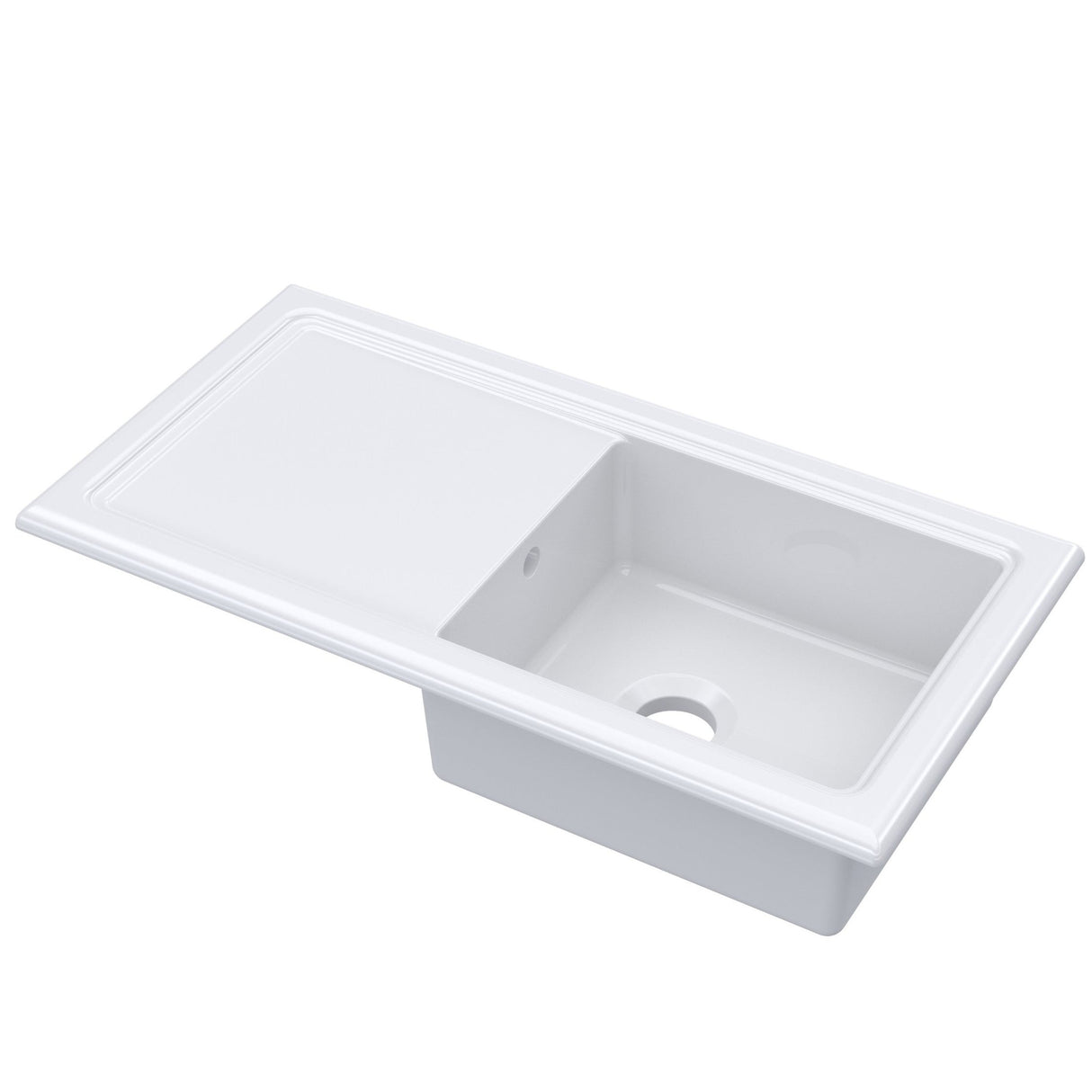 101cm Inset Counter Top Fireclay Ceramic Kitchen Sink - Multiple Options Available