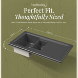 101cm Inset Counter Top Fireclay Ceramic Kitchen Sink - Multiple Options Available