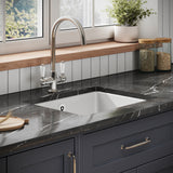 Single Bowl Fireclay Ceramic Square Undermount Kitchen Sink with Overflow - Multiple Finishes
